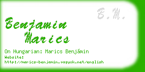 benjamin marics business card